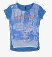 United Colors Of Benetton Blue Printed Polo T Shirt Girls