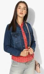 United Colors Of Benetton Blue Solid Summer Jacket women