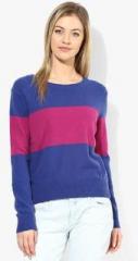 United Colors Of Benetton Blue Solid Sweater women