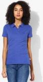 United Colors Of Benetton Blue Solid T Shirt women