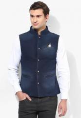 United Colors Of Benetton Blue Solid Waistcoat men