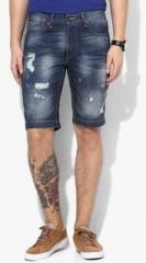 United Colors Of Benetton Blue Washed Denim Shorts men