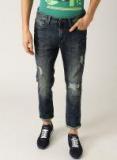 United Colors Of Benetton Blue Washed Mid Rise Slim Fit Jeans Men