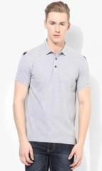 United Colors Of Benetton Grey Melange Solid Polo T Shirt men