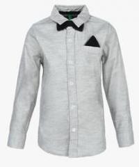 United Colors Of Benetton Grey Regular Fit Casual Shirt boys