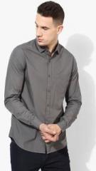 United Colors Of Benetton Grey Solid Regular Fit Casual Shirt men