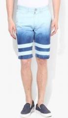 United Colors Of Benetton Light Blue Striped Slim Fit Short men