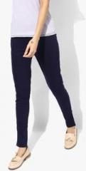 United Colors Of Benetton Navy Blue Solid Leggings women