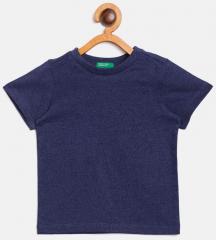 United Colors Of Benetton Navy Blue Solid Round Neck T Shirt boys