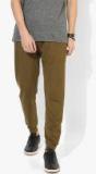 United Colors Of Benetton Olive Green Regular Fit Solid Joggers Men