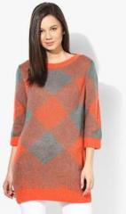 United Colors Of Benetton Orange Printed Sweater women