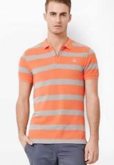 United Colors Of Benetton Orange Short Sleeve Polo T Shirt men