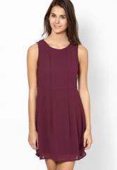 United Colors Of Benetton Purple Solid Dress women