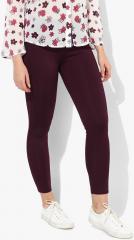 United Colors Of Benetton Purple Solid Leggings women