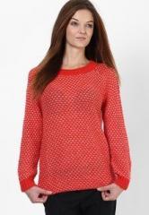 United Colors Of Benetton Red 3/4Th Slv Tunic Length Sweater women