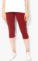 United Colors Of Benetton Red Solid Capri women