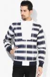 United Colors Of Benetton White Striped Windcheater Men