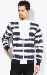 United Colors Of Benetton White Striped Windcheater men