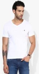 United Colors Of Benetton White V Neck T Shirt men