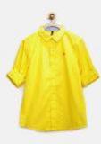 United Colors Of Benetton Yellow Solid Regular Fit Casual Shirt Boys