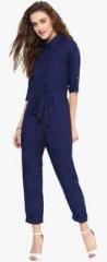 Uptownie Lite Navy Blue Solid Jumpsuit women