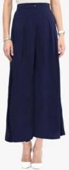 Uptownie Lite Navy Blue Solid Palazzo women