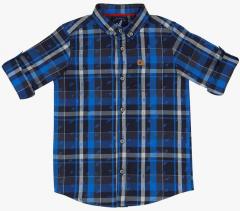 Urban Scottish Blue Regular Fit Checked Casual Shirt boys