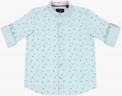 Urban Scottish Blue Regular Fit Printed Casual Shirt boys