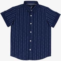 Urban Scottish Navy Blue Regular Fit Printed Casual Shirt boys