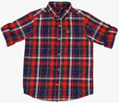 Urban Scottish Orange Regular Fit Checked Casual Shirt boys