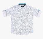 Urban Scottish White Regular Fit Printed Casual Shirt Boys