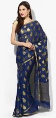 Urban Vastra Blue Embellished Saree women