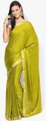 Urban Vastra Green Printed Crepe Saree women