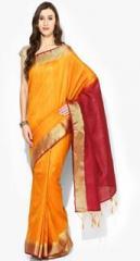 Urban Vastra Mustard Yellow Embellished Saree women