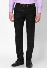 V Dot Black Slim Fit Formal Trouser men