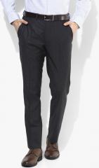 V Dot Grey Printed Slim Fit Formal Trouser men