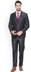 V Dot Navy Blue Slim Fit Single Breasted Suit men