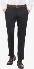 V Dot Navy Blue Solid Slim Fit Formal Trouser men