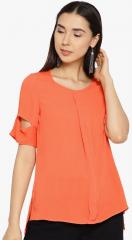 Vaak Orange Solid Blouse women