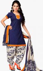 Vaamsi Blue Printed Dress Material women