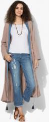 Vajor Beige Self Design Shrug women