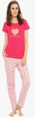 Valentine Magenta Printed Pyjama Set women