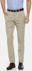 Van Heusen Beige Skinny Fit Self Design Formal Trousers men