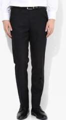 Van Heusen Black Solid Slim Fit Formal Trouser men