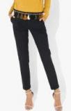 Van Heusen Black Striped Formal Trousers women