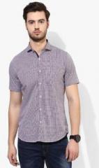 Van Heusen Blue Checked Slim Fit Casual Shirt men