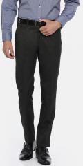 Van Heusen Charcoal Grey Classic Slim Fit Solid Formal Trousers men