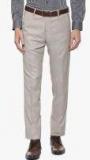 Van Heusen Cream Solid Slim Fit Formal Trouser men