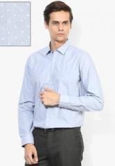 Van Heusen Grey Printed Slim Fit Formal Shirt men