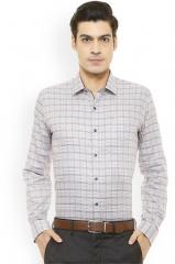 Van Heusen Grey Slim Fit Checked Formal Shirt men